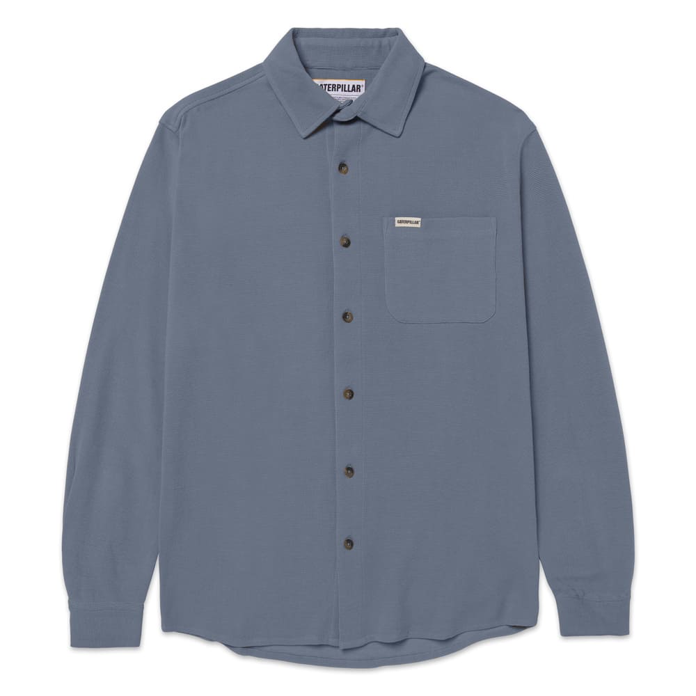 CAMISA HOMBRE WAFFLE KNIT L/S BUTTON UP AZUL - 1