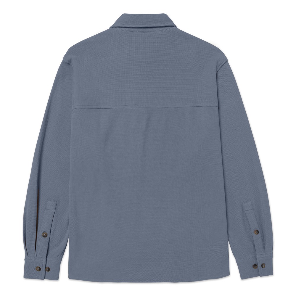 CAMISA HOMBRE WAFFLE KNIT L/S BUTTON UP AZUL - 2