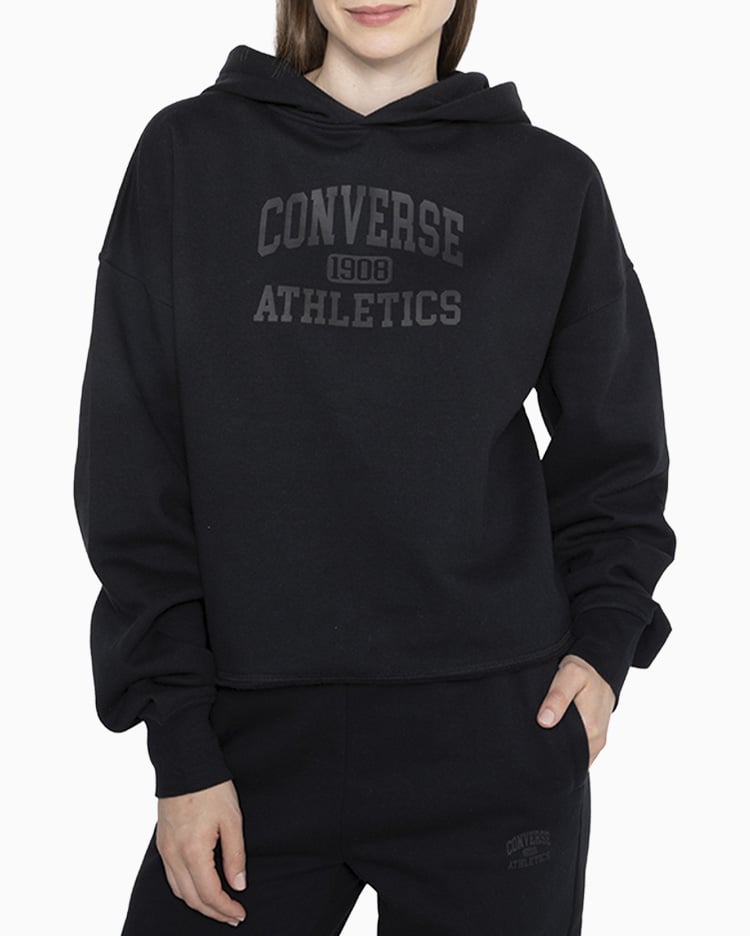 POLERA MUJER BASIC HOODIE NEGRO - 1