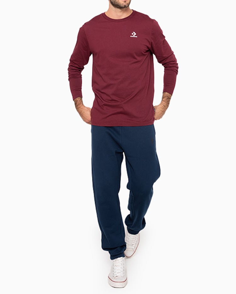 POLO HOMBRE BASIC MANGA LARGA GUINDA - 5