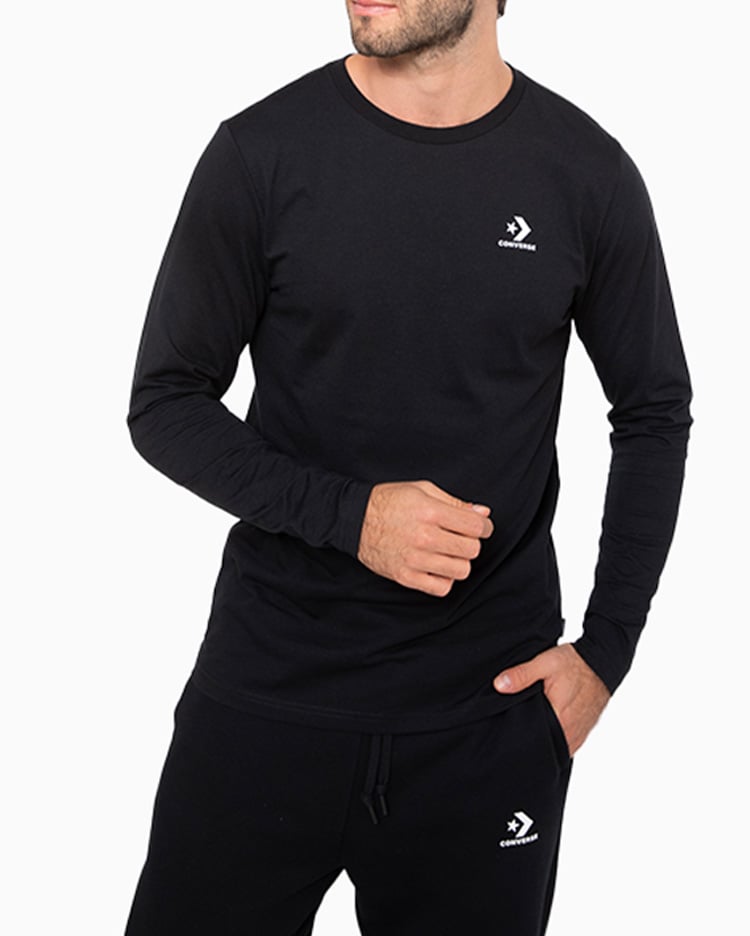 POLO HOMBRE BASIC MANGA LARGA NEGRO - 1
