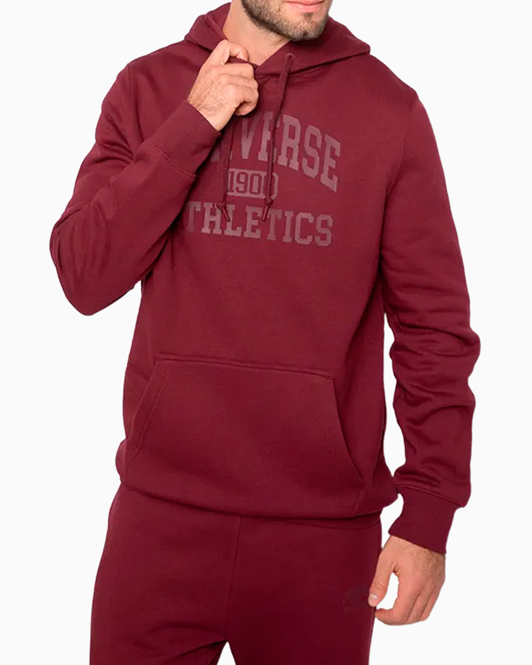 POLERA HOMBRE BASIC HOODIE GUINDA - 1