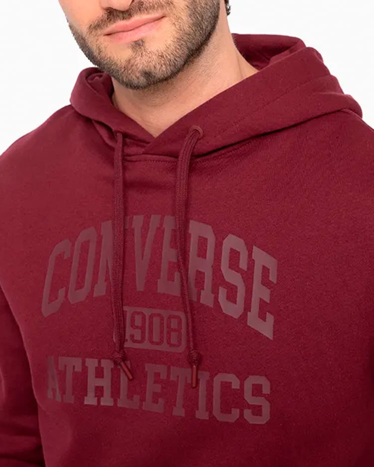 POLERA HOMBRE BASIC HOODIE GUINDA - 3