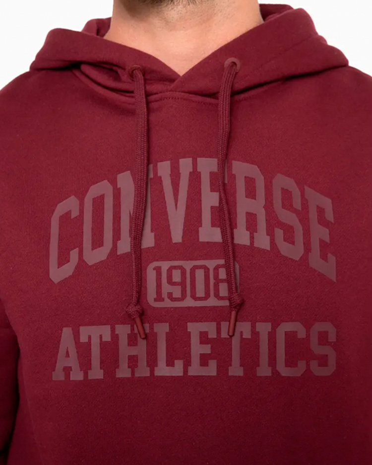 POLERA HOMBRE BASIC HOODIE GUINDA - 4
