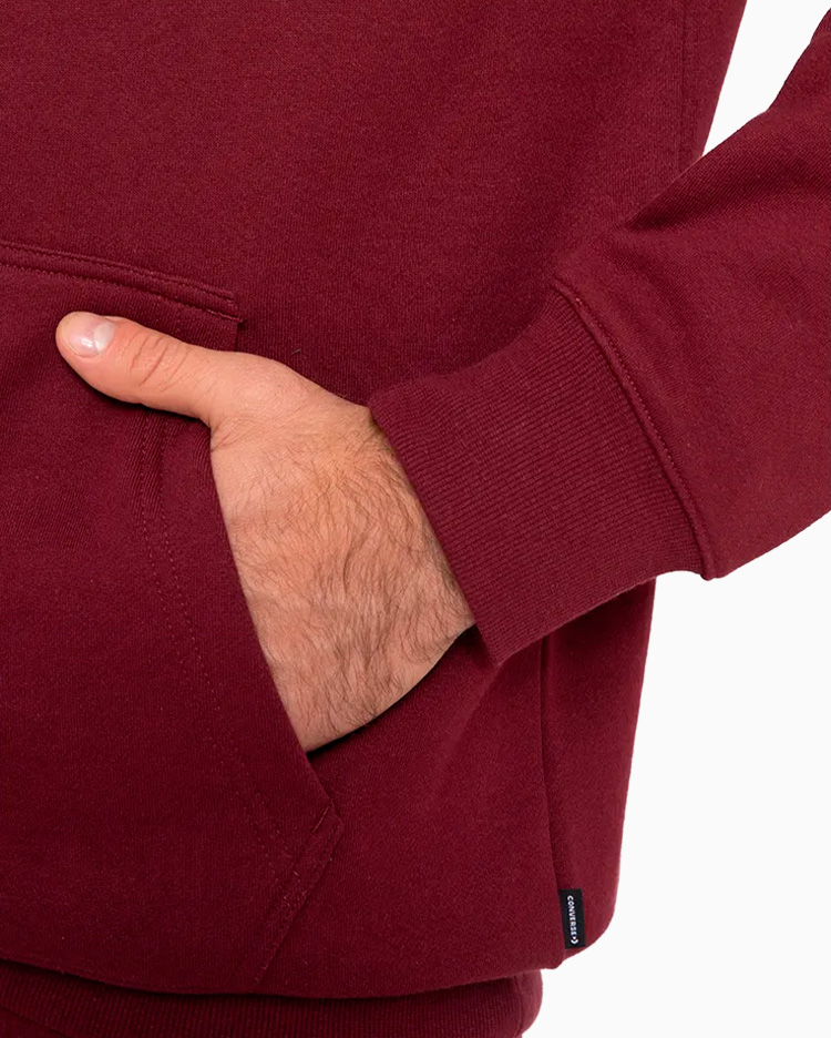 POLERA HOMBRE BASIC HOODIE GUINDA - 5
