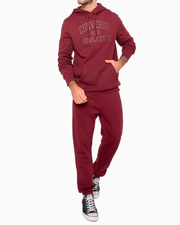 POLERA HOMBRE BASIC HOODIE GUINDA - 6
