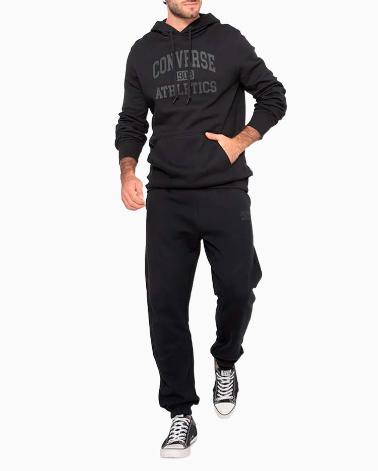 POLERA HOMBRE BASIC HOODIE NEGRO - 6