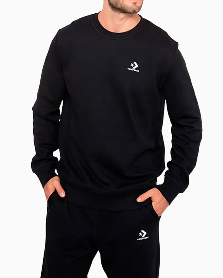 POLERA HOMBRE BASIC CREW NEGRO - 1
