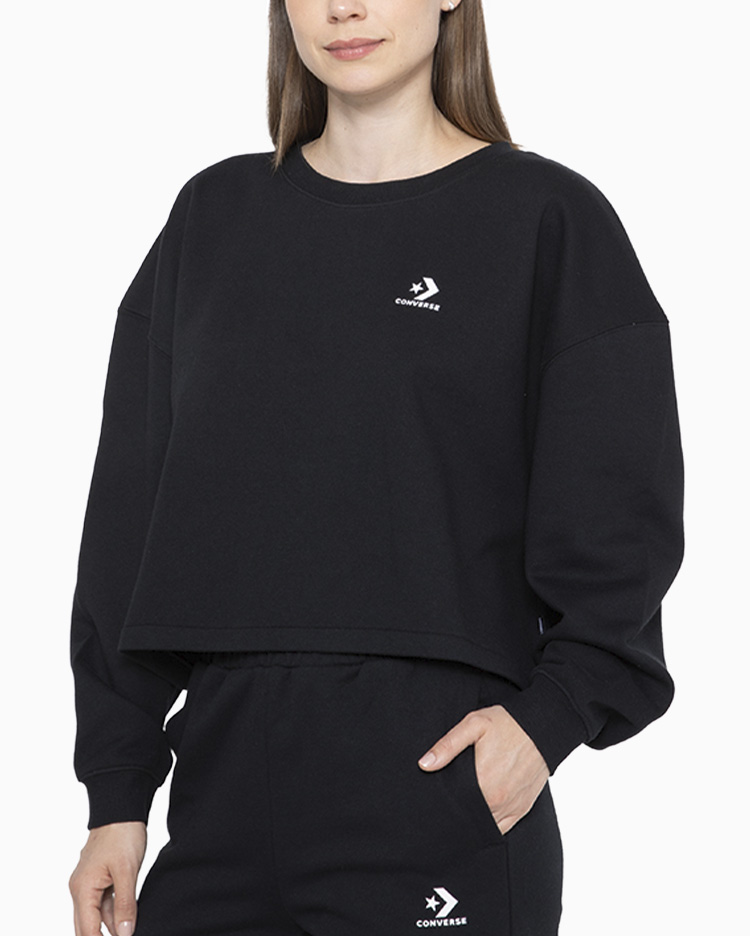 POLERA MUJER BASIC CREW NEGRO - 1