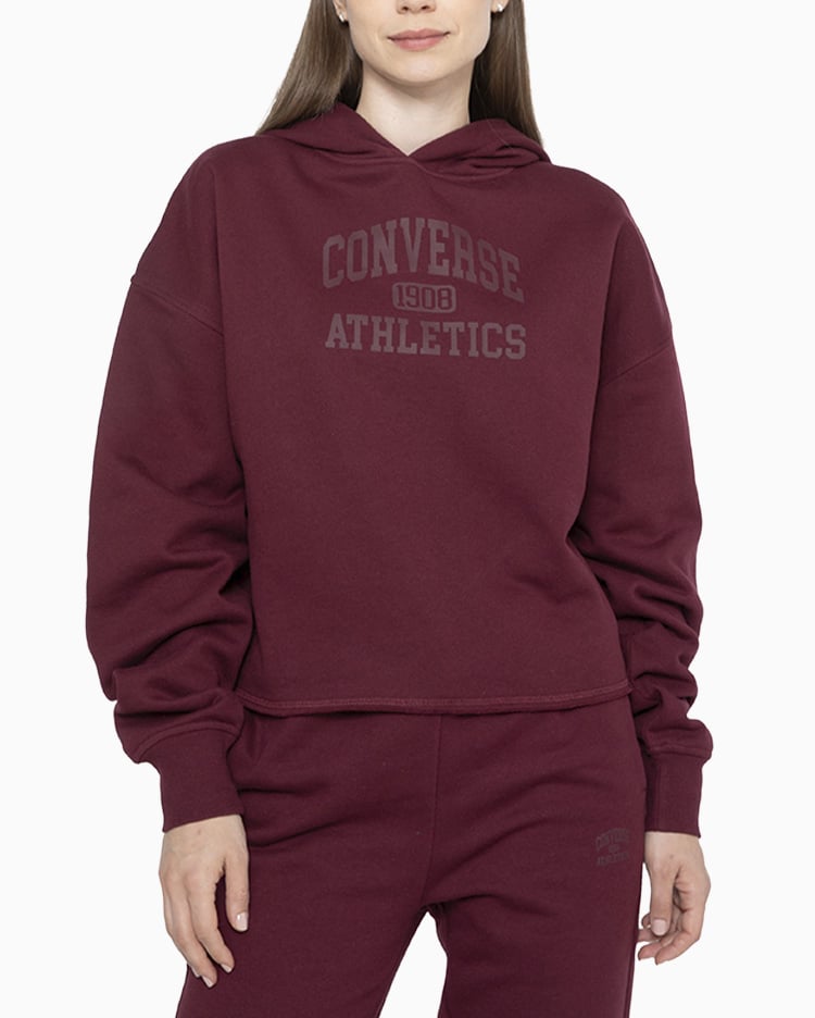 POLERA MUJER BASIC HOODIE GUINDA - 1