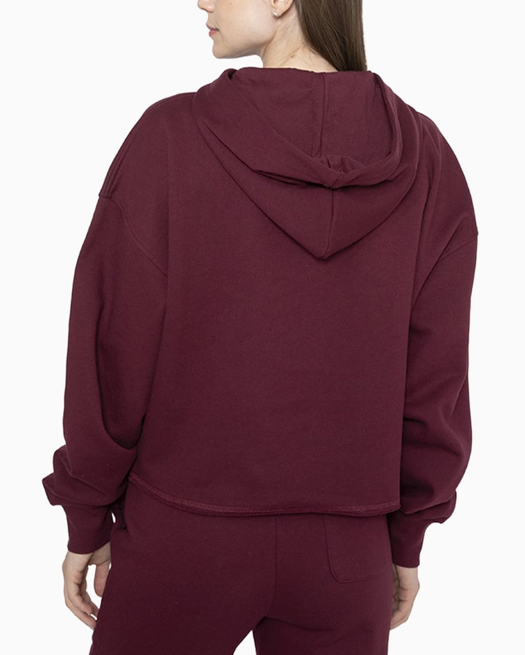 POLERA MUJER BASIC HOODIE GUINDA - 2