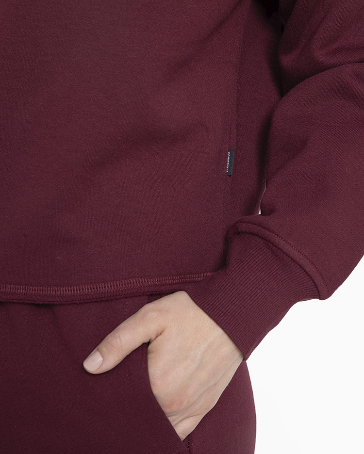 POLERA MUJER BASIC HOODIE GUINDA - 5