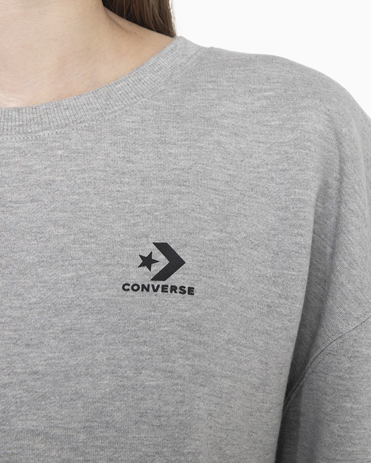 POLERA MUJER BASIC CREW GRIS - 4