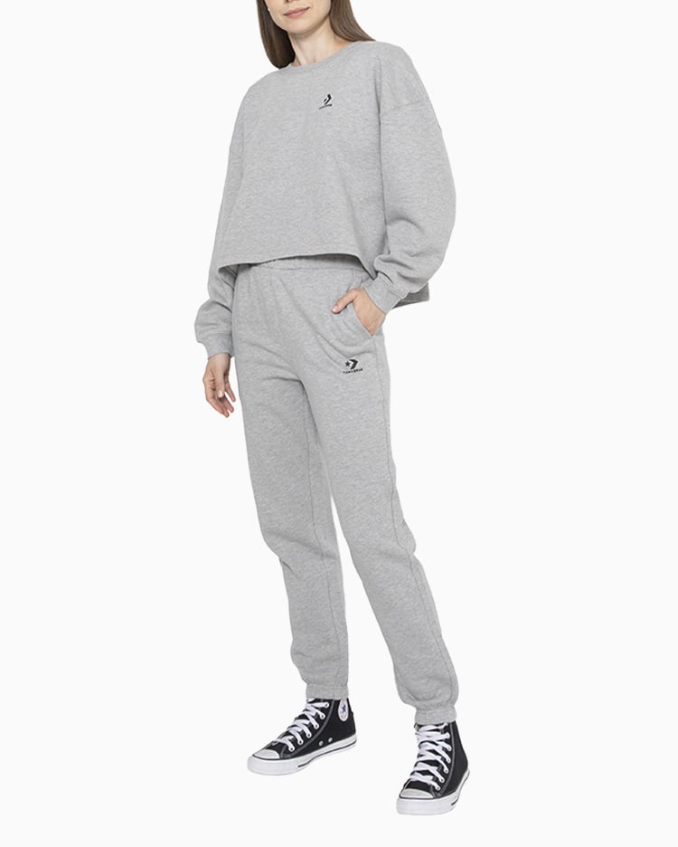 POLERA MUJER BASIC CREW GRIS - 5