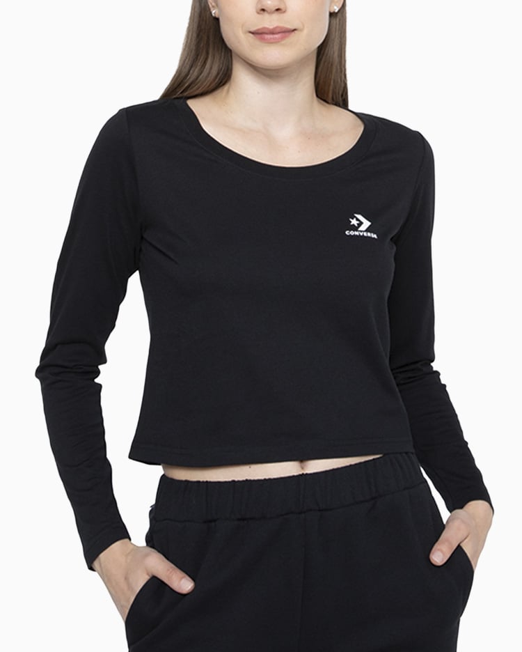 POLO MUJER MANGA LARGA BASIC NEGRO - 1