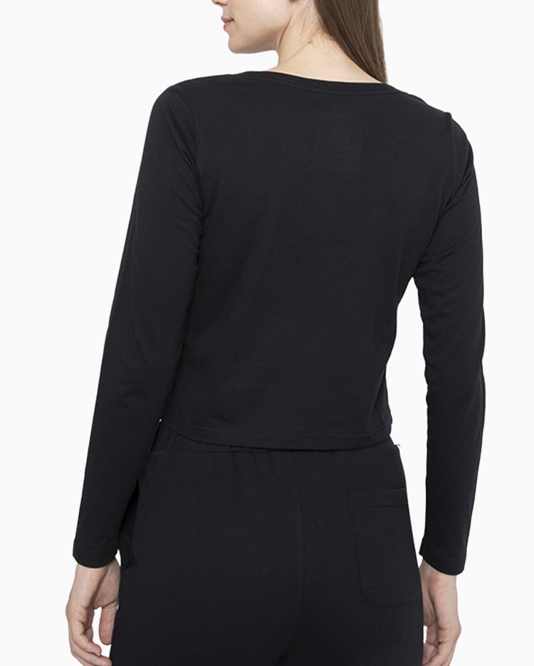 POLO MUJER MANGA LARGA BASIC NEGRO - 2