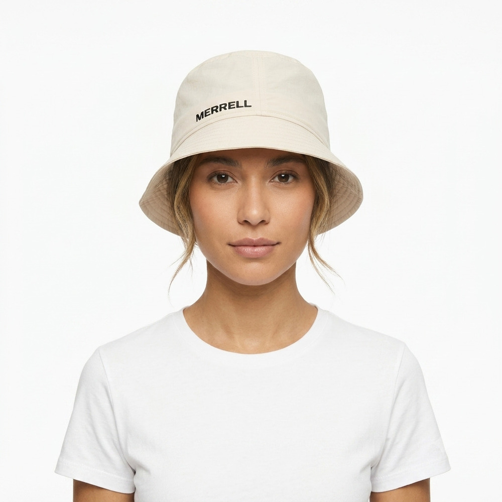 GORRO UNISEX LINEAR LOGO FABRIC BUCKET BEIGE - 1