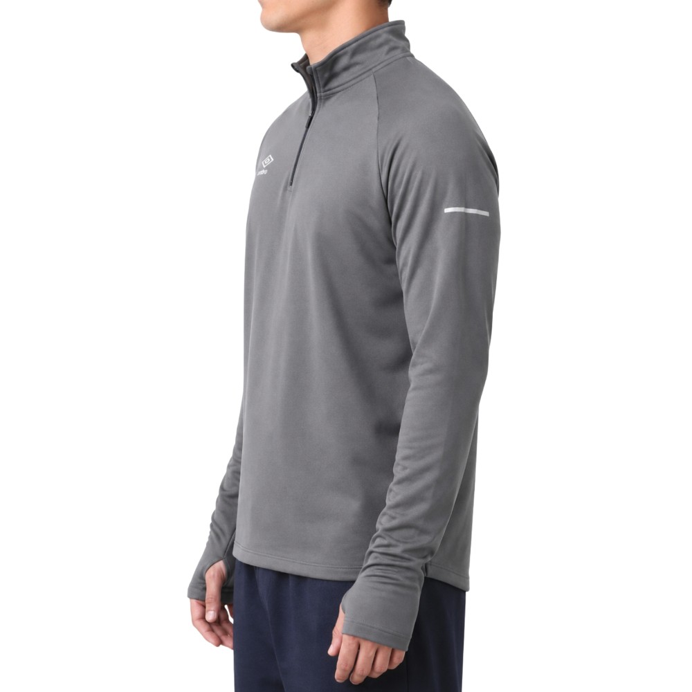 POLERA HOMBRE TRAINING HALF ZIP TOP GRIS - 2