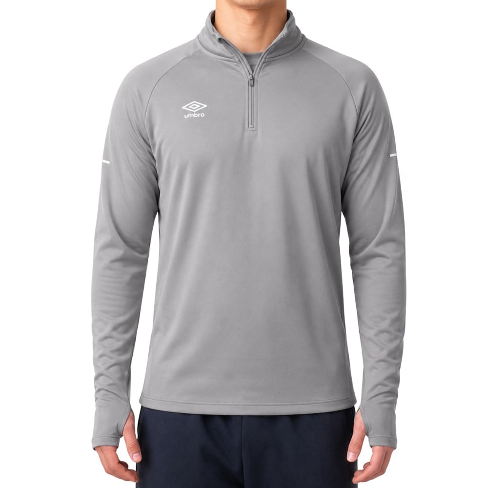 POLERA HOMBRE TRAINING HALF ZIP TOP GRIS - 1