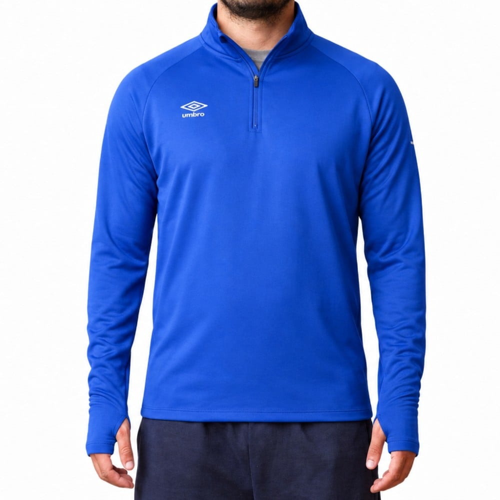 POLERA HOMBRE TRAINING HALF ZIP TOP AZUL - 1