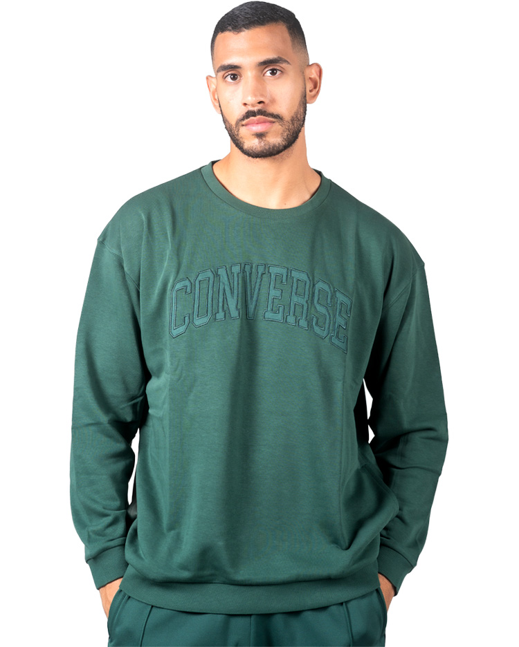 POLERA HOMBRE CREW CONVERSE RETRO VERDE - 2