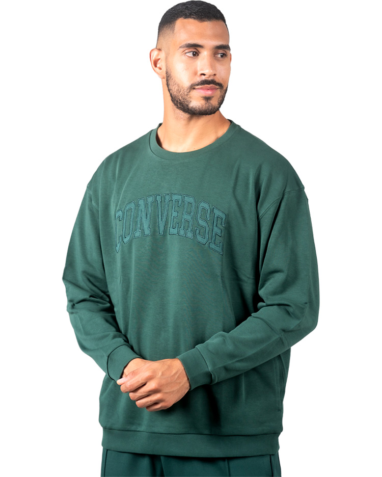 POLERA HOMBRE CREW CONVERSE RETRO VERDE - 4