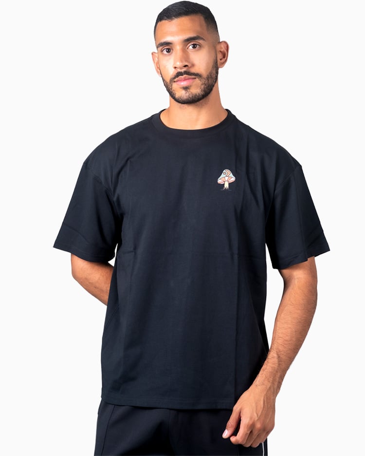 POLO HOMBRE OVERSIZE MUSHROOM NEGRO - 1