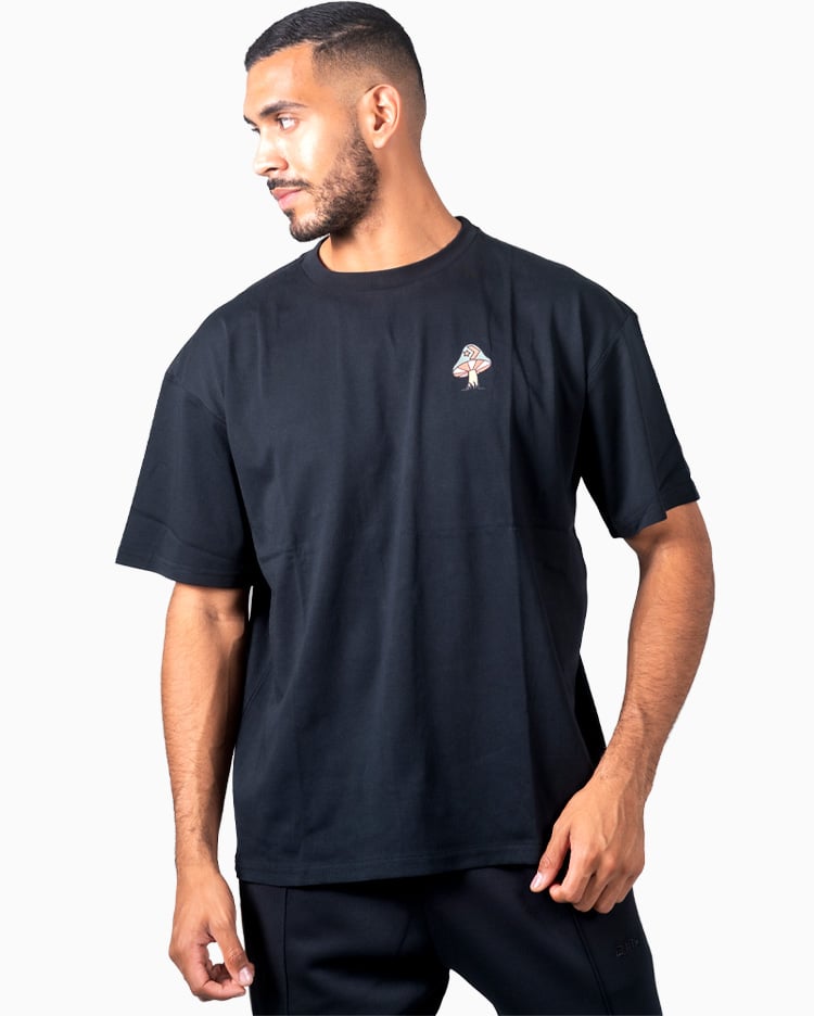 POLO HOMBRE OVERSIZE MUSHROOM NEGRO - 4