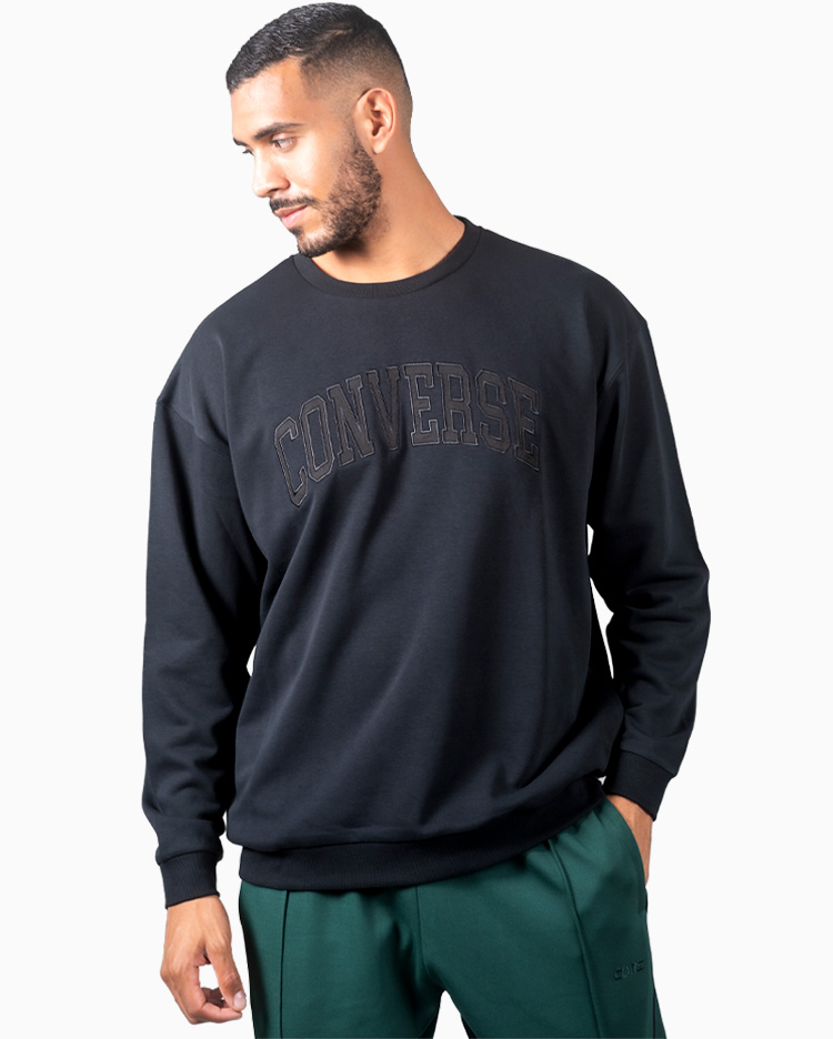 POLERA HOMBRE CREW CONVERSE RETRO NEGRO - 4