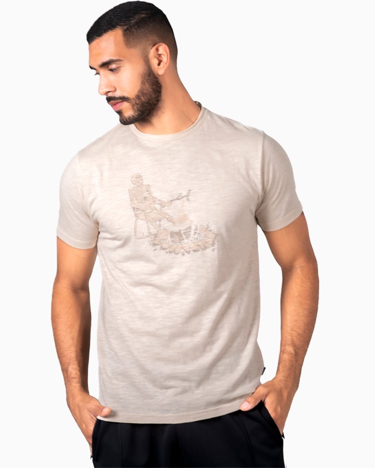 POLO HOMBRE ESQUELETO BEIGE - 1