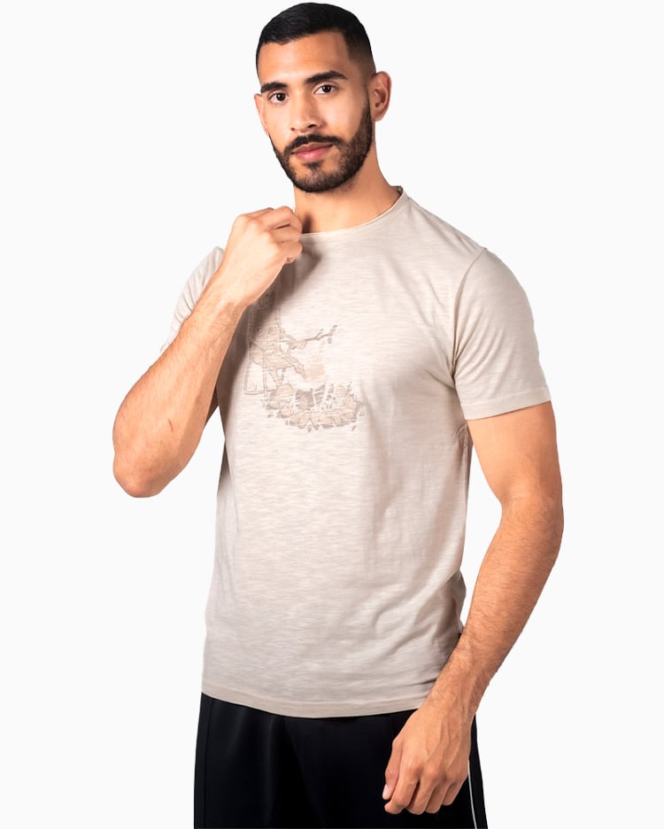 POLO HOMBRE ESQUELETO BEIGE - 2
