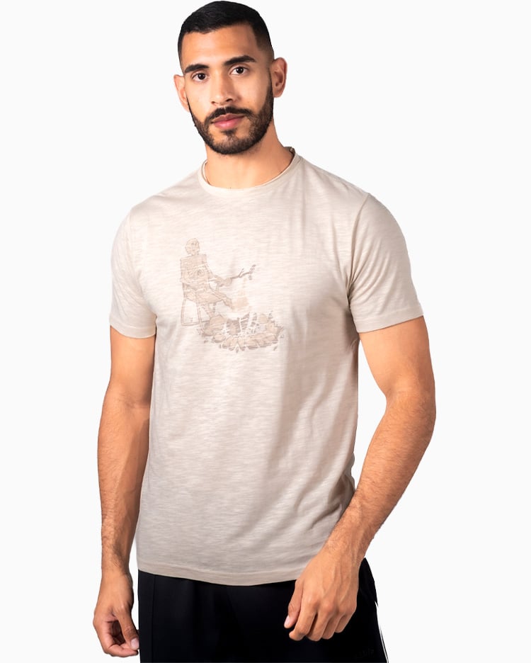 POLO HOMBRE ESQUELETO BEIGE - 3