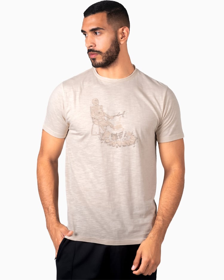 POLO HOMBRE ESQUELETO BEIGE - 4