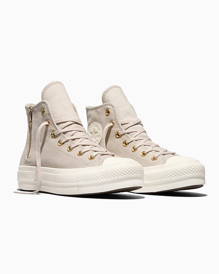 ZAPATILLAS CHUCK TAYLOR PLATFORM LIFT ZIPPERS CREMA - 4