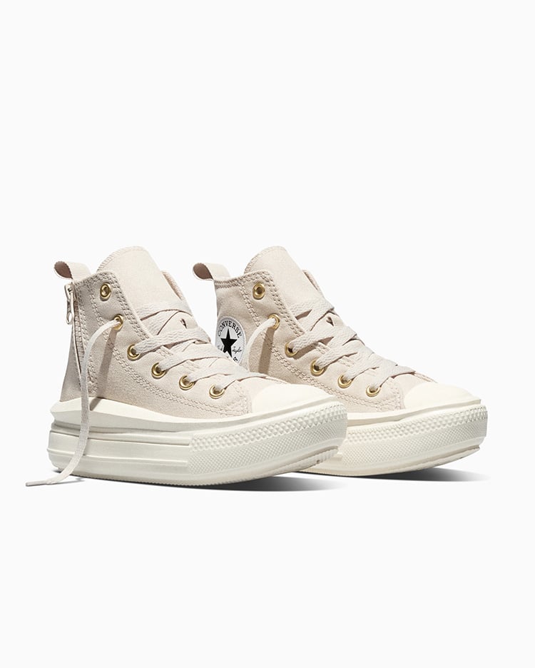 ZAPATILLAS NIÑA CHUCK TAYLOR ALL STAR MOVE ZIPPERS CREMA - 4