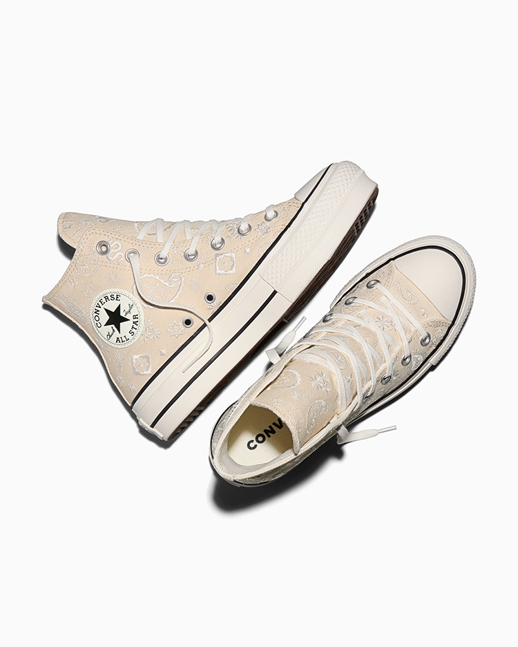 ZAPATILLAS CHUCK TAYLOR LIFT PLATFORM PAISLEY POP CREMA - 3