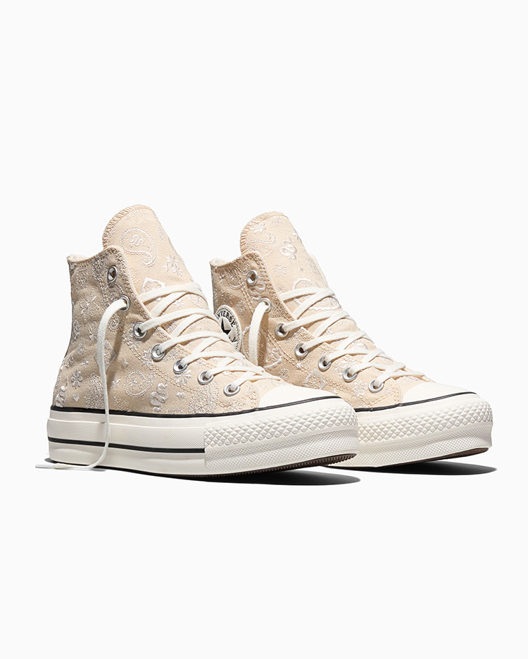 ZAPATILLAS CHUCK TAYLOR LIFT PLATFORM PAISLEY POP CREMA - 4