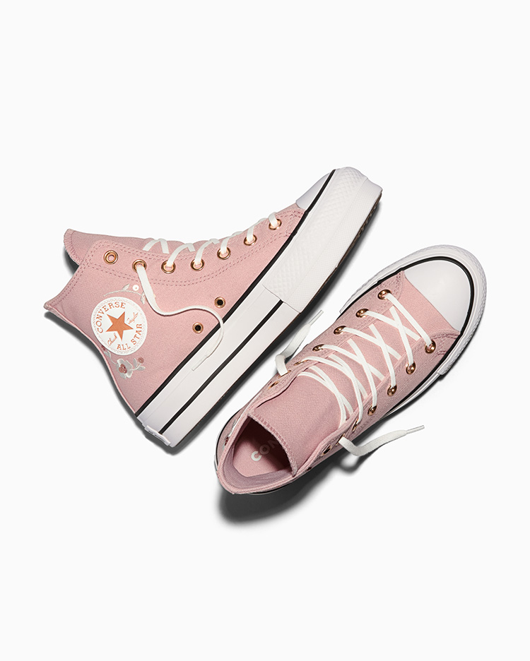 ZAPATILLAS MUJER CHUCK TAYLOR ALL STAR LIFT PLATFORM SEQUIN FLOWERS ROSADO - 3