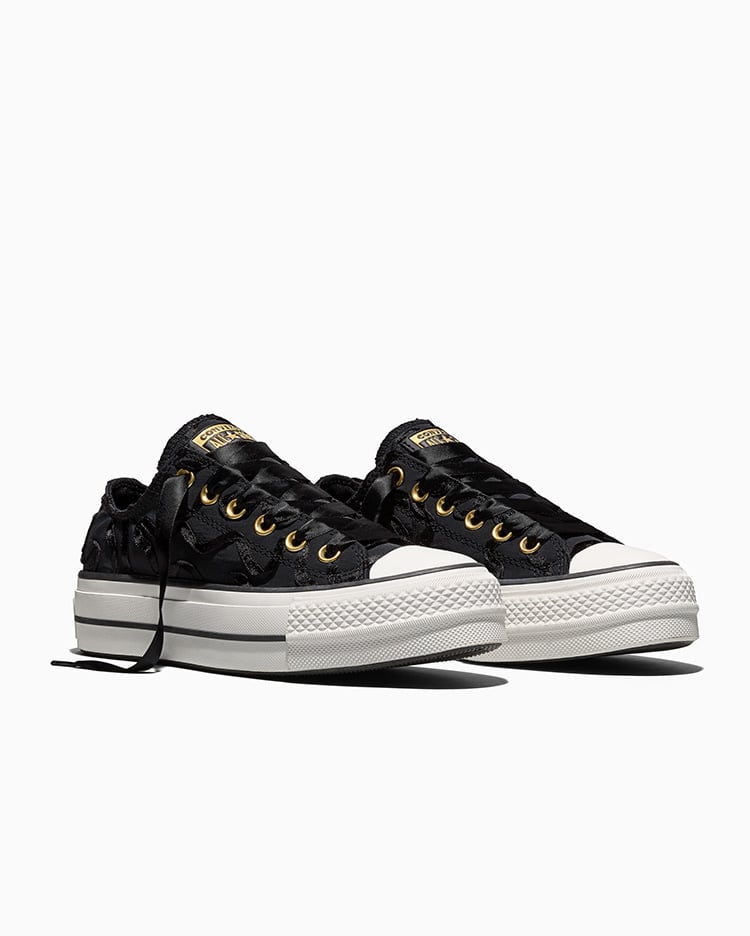 ZAPATILLAS MUJER CHUCK TAYLOR ALL STAR LIFT PLATFORM RIBBON NEGRO - 4