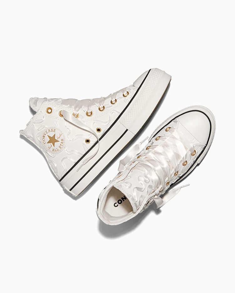 ZAPATILLAS MUJER CHUCK TAYLOR ALL STAR LIFT PLATFORM RIBBON CREMA - 3