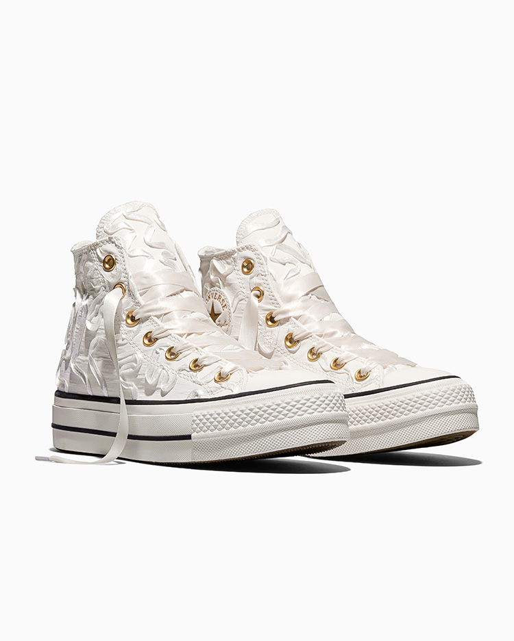 ZAPATILLAS MUJER CHUCK TAYLOR ALL STAR LIFT PLATFORM RIBBON CREMA - 4