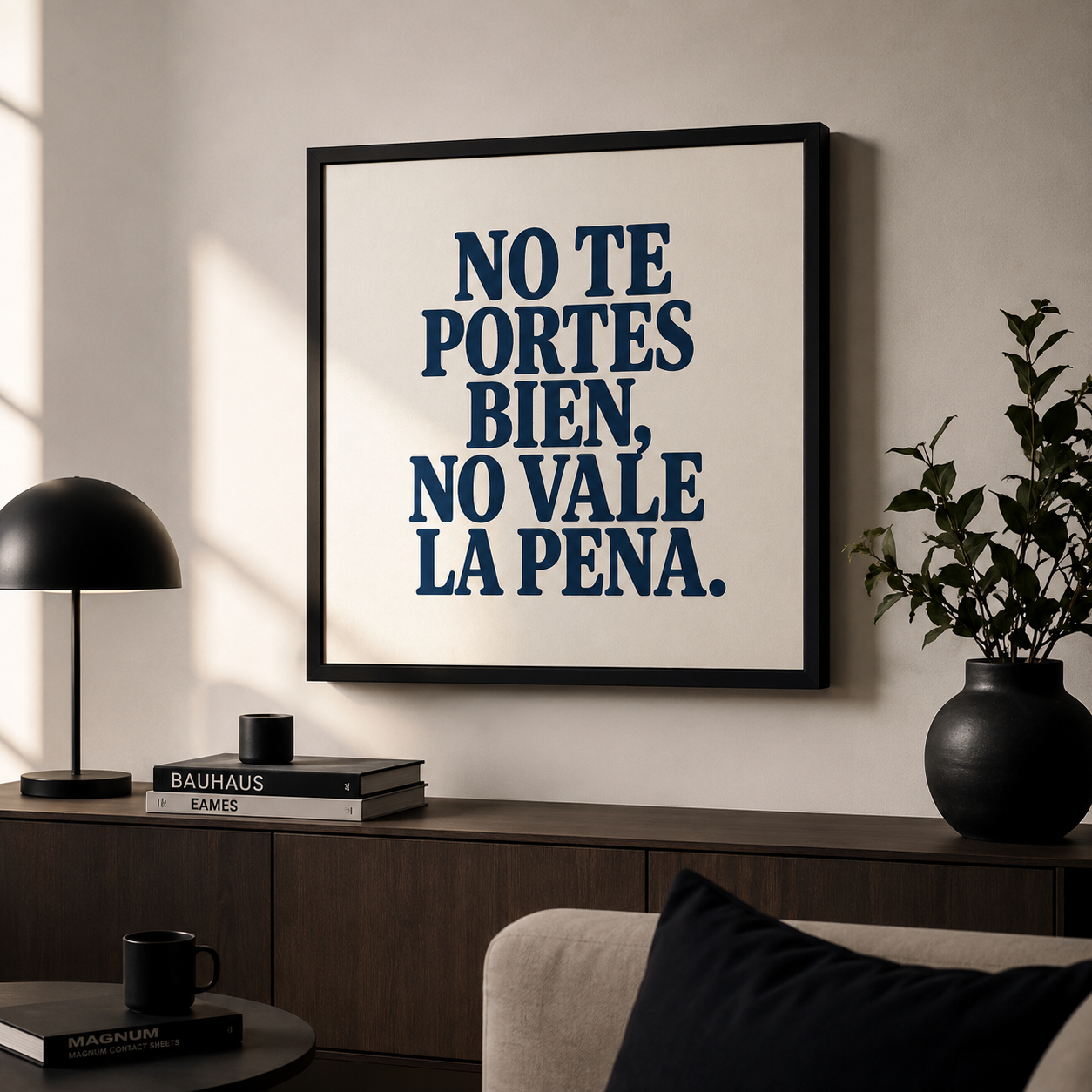 CUADRO NO TE PORTES BIEN, NO VALE LA PENA 70X60 CM - 1