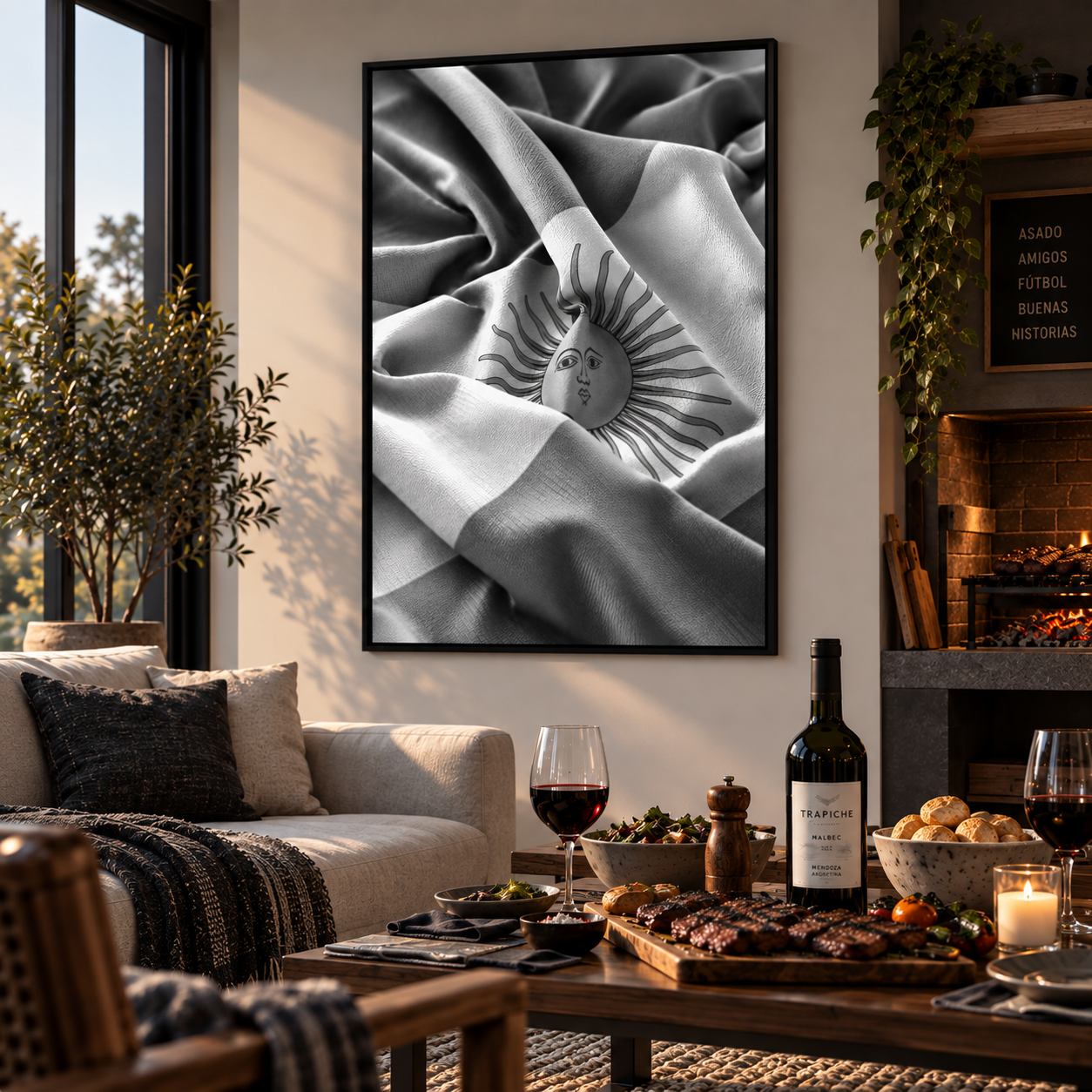 CUADRO BANDERA ARGENTINA 100X70 CM - 1
