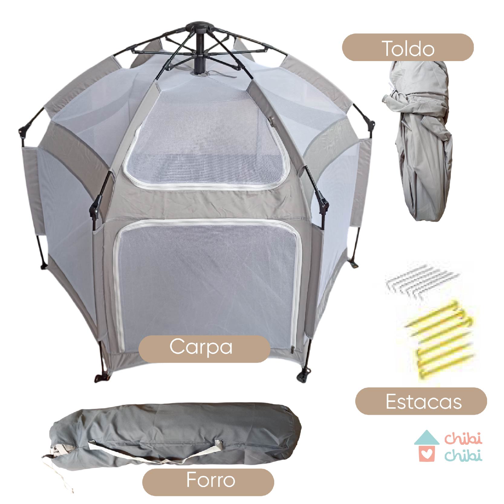 CARPA PORTÁTIL PLEGABLE POPUP PARA NIÑOS - 4