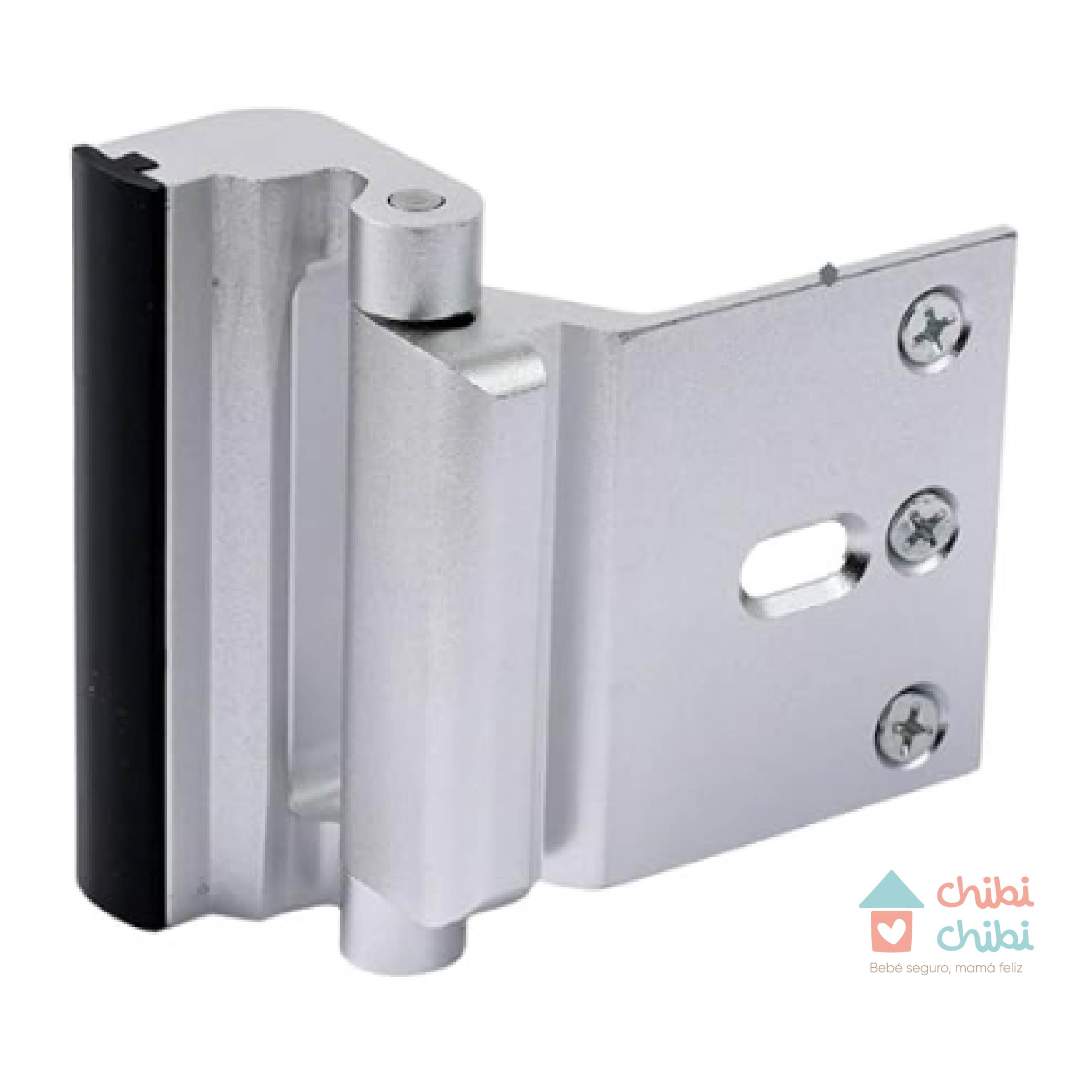 TOPE DE PUERTA METAL NEGRO/PLATA - 6