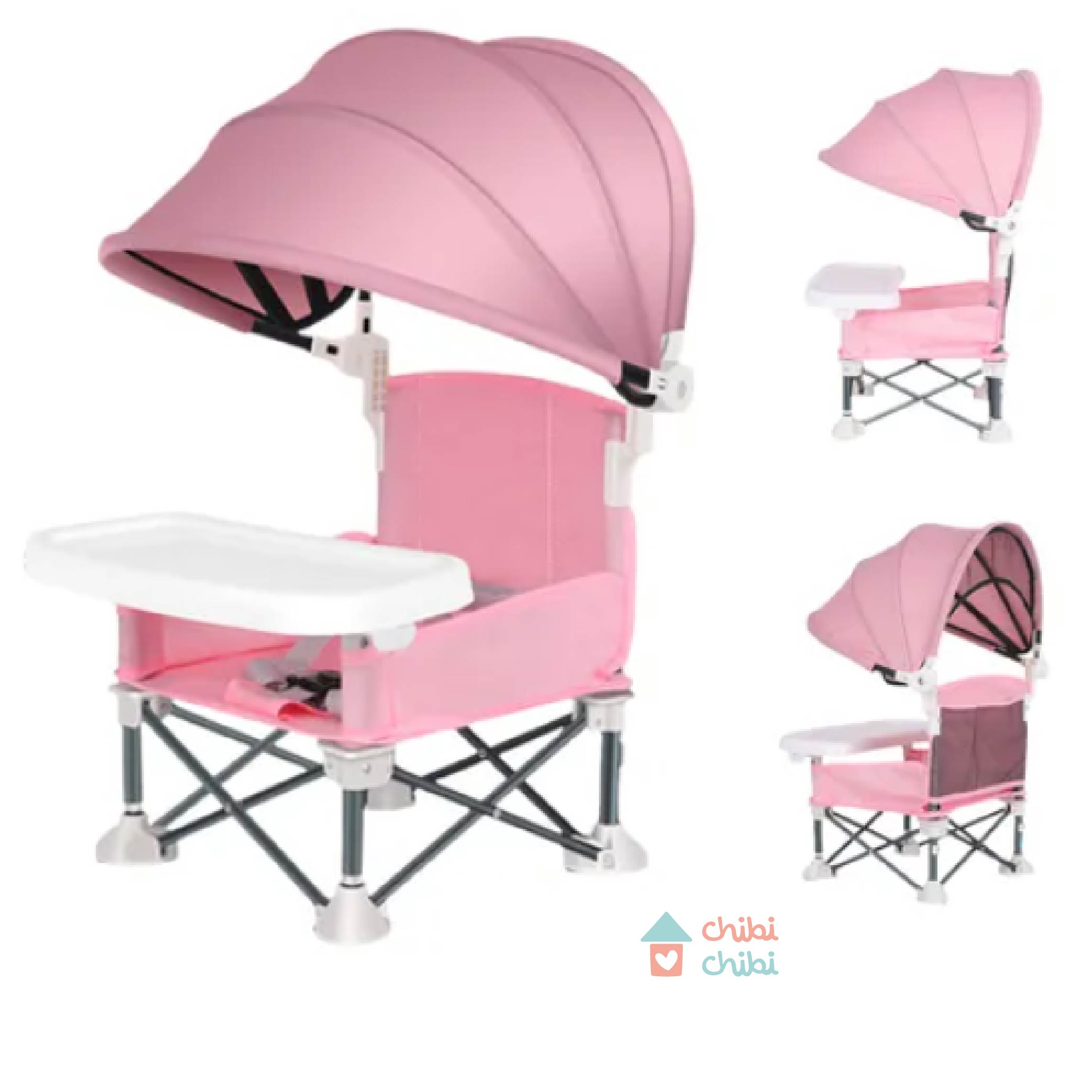 SILLA DE COMER PORTÁTIL CON TAPASOL - 8