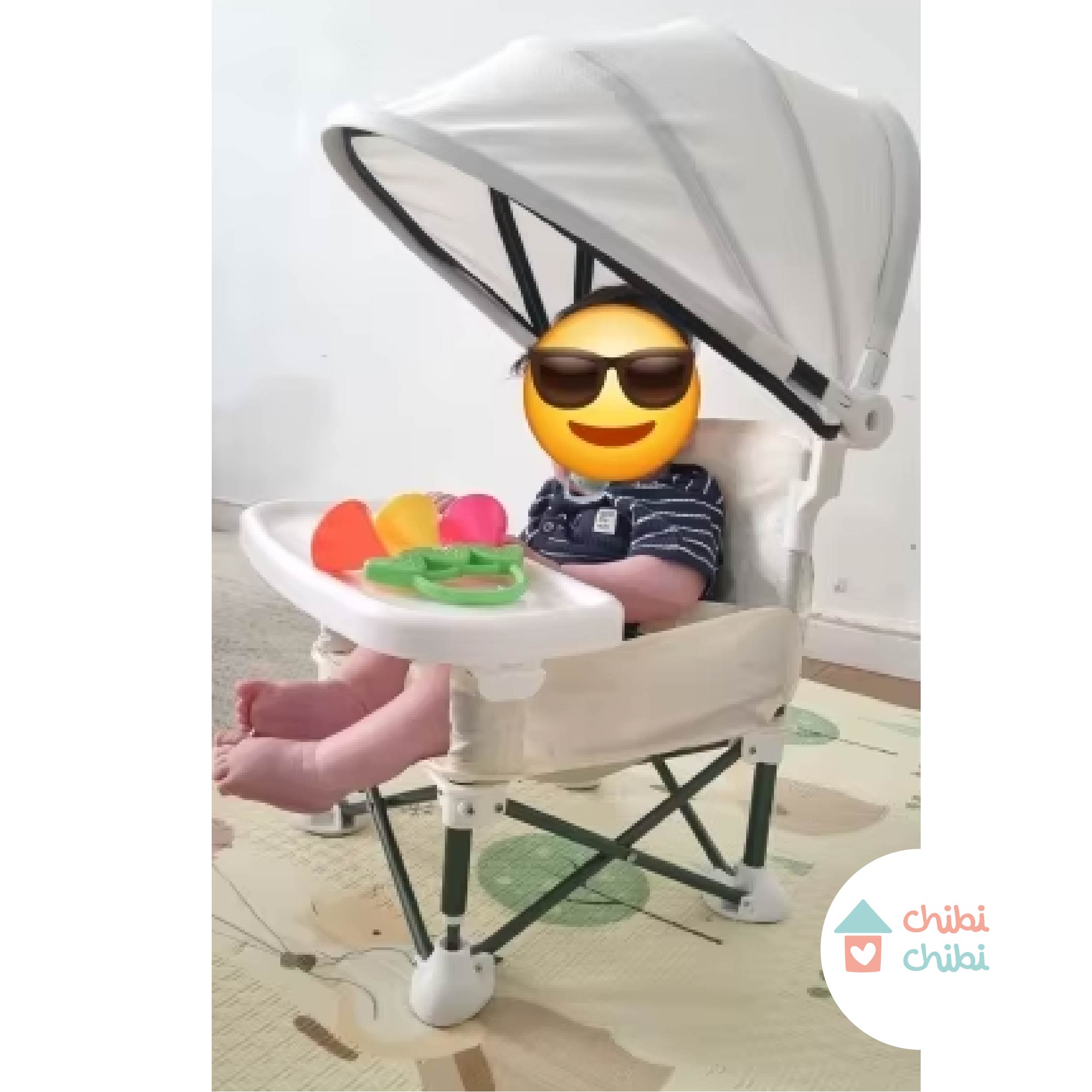 SILLA DE COMER PORTÁTIL CON TAPASOL - 9