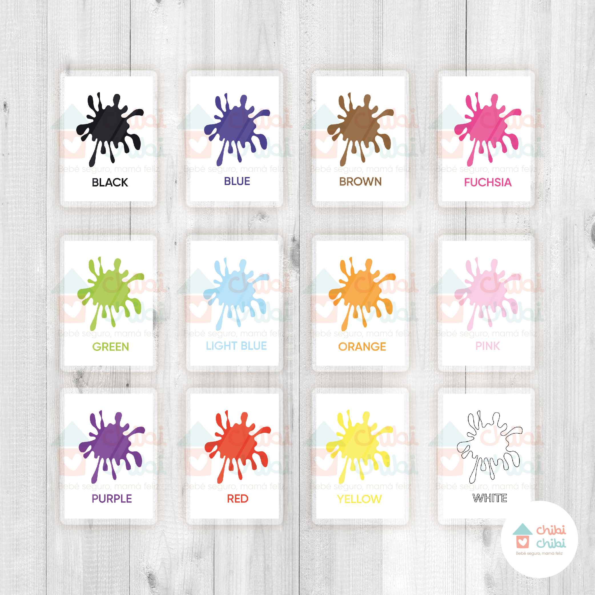 FLASHCARDS – 12 TARJETAS-COLORES - 1