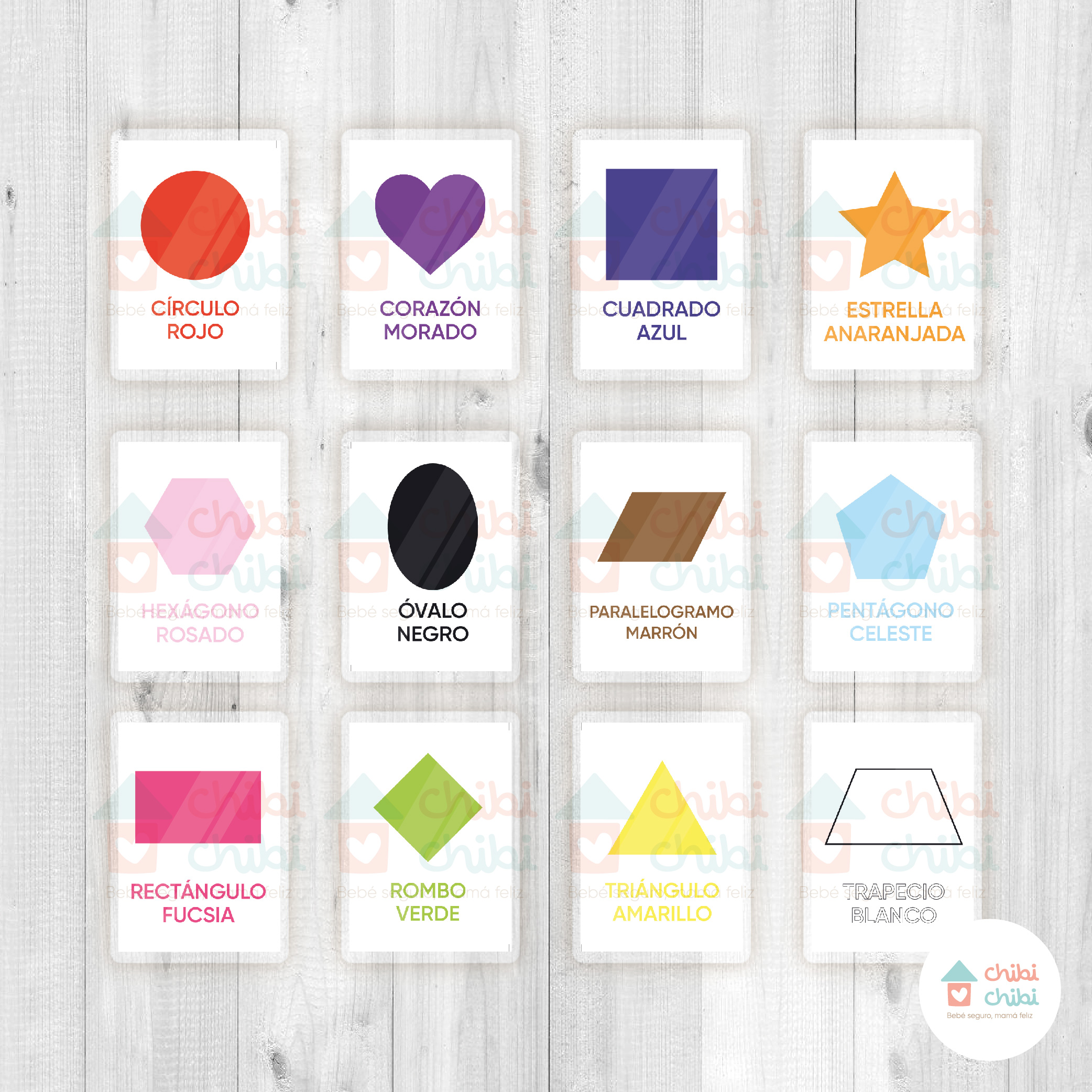 FLASHCARDS – 12 TARJETAS – FORMAS - 3