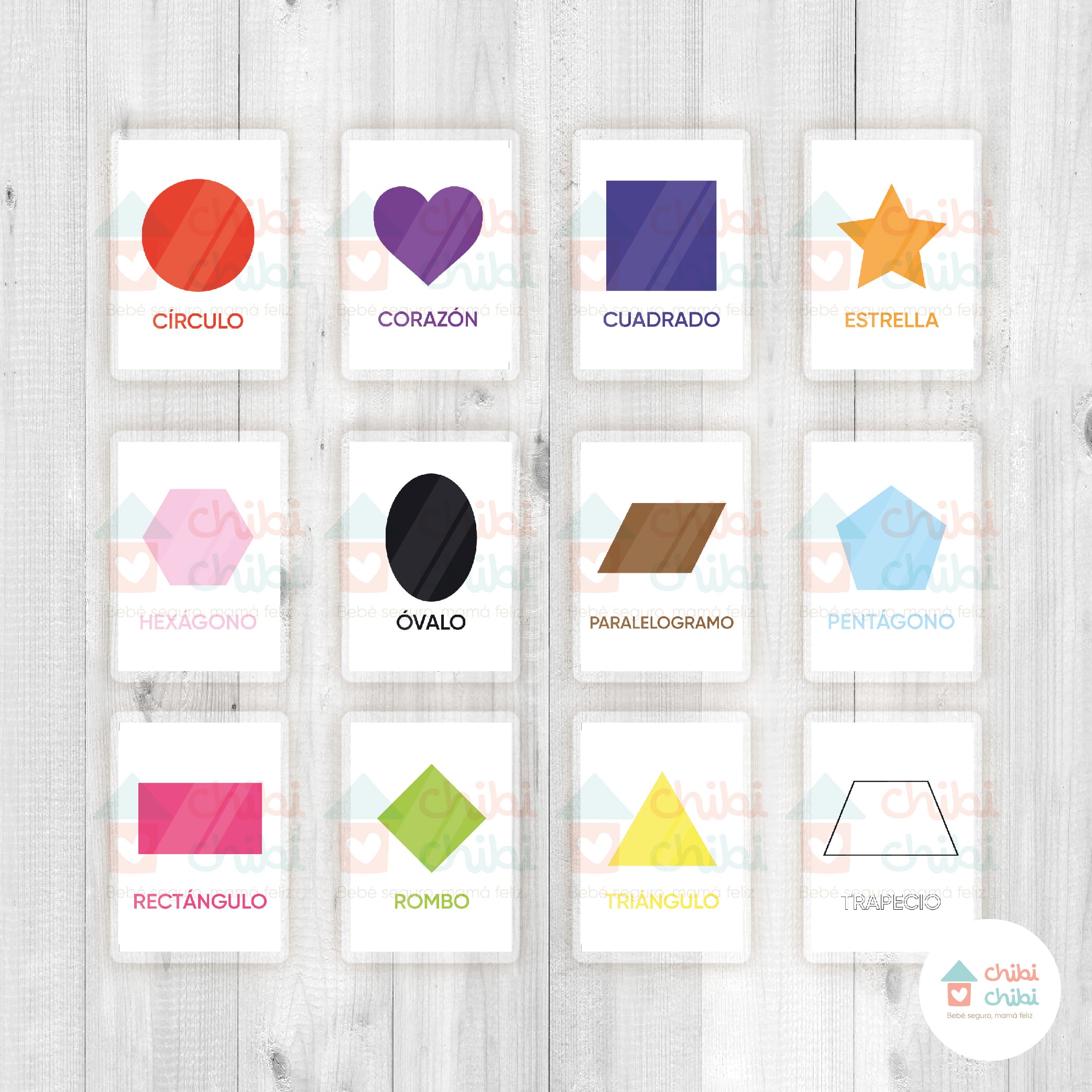 FLASHCARDS – 12 TARJETAS – FORMAS - 4